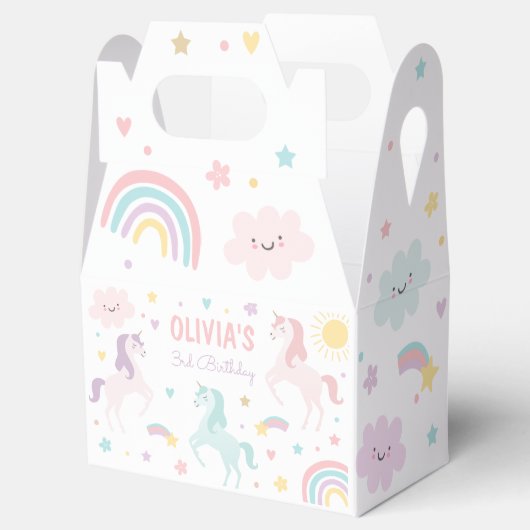 Magische pastei Unicorn Rainbow Birthday Bedankdoosjes (Geopend)