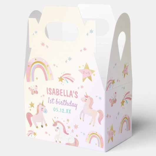Magische pastei Unicorn Rainbow Birthday Bedankdoosjes (Geopend)