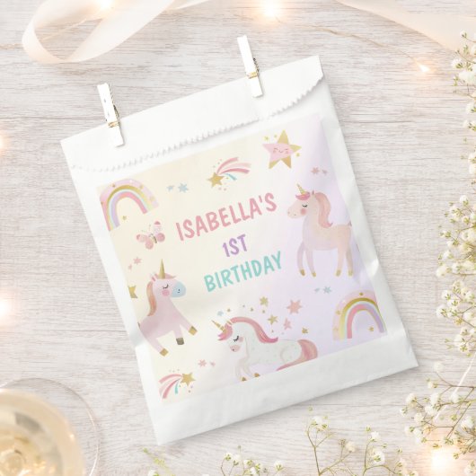 Magische pastei Unicorn Rainbow Birthday Bedankzakje (Geknipt)