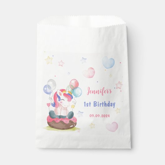 Magische pastei Unicorn Rainbow Birthday Bedankzakje (Voorkant)