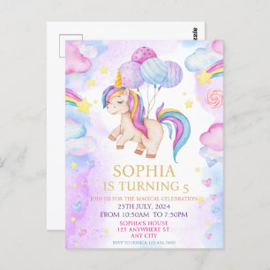 Magische pastei Unicorn Rainbow Birthday Briefkaart