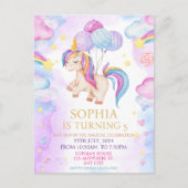 Magische pastei Unicorn Rainbow Birthday Briefkaart (Voorkant)