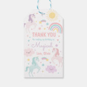 Magische pastei Unicorn Rainbow Birthday Cadeaulabel (Achterkant)