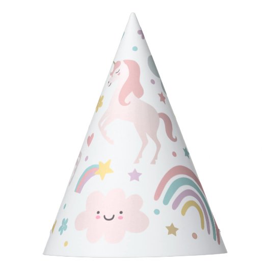 Magische pastei Unicorn Rainbow Birthday Feesthoedjes (Voorkant)