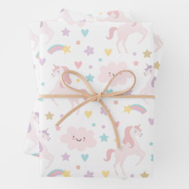 Magische pastei Unicorn Rainbow Birthday Inpakpapier Vel