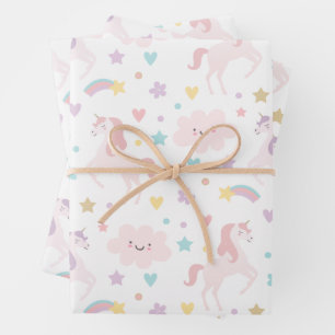 Magische pastei Unicorn Rainbow Birthday Inpakpapier Vel