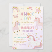 Magische pastei Unicorn Rainbow Birthday Kaart (Voorkant)
