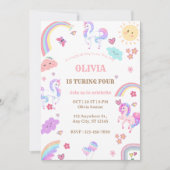 Magische pastei Unicorn Rainbow Birthday Kaart (Voorkant)