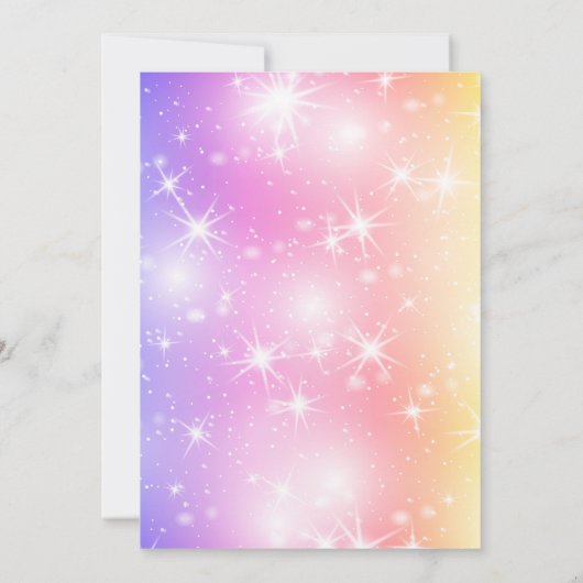 Magische pastei Unicorn Rainbow Birthday Kaart (Achterkant)