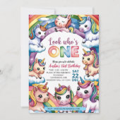 Magische pastei Unicorn Rainbow Birthday Kaart (Voorkant)