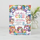 Magische pastei Unicorn Rainbow Birthday Kaart (Staand voorkant)