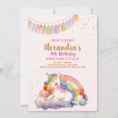 Magische pastei Unicorn Rainbow Birthday Kaart (Voorkant)