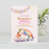 Magische pastei Unicorn Rainbow Birthday Kaart (Staand voorkant)