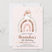 Magische pastei Unicorn Rainbow Birthday Kaart (Voorkant)