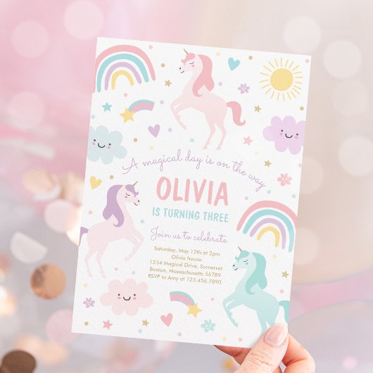 Magische pastei Unicorn Rainbow Birthday Kaart