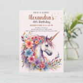 Magische pastei Unicorn Rainbow Birthday Kaart (Staand voorkant)