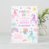 Magische pastei Unicorn Rainbow Birthday Kaart (Staand voorkant)