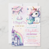 Magische pastei Unicorn Rainbow Birthday Kaart (Voorkant)