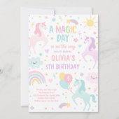 Magische pastei Unicorn Rainbow Birthday Kaart (Voorkant)