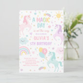 Magische pastei Unicorn Rainbow Birthday Kaart (Staand voorkant)