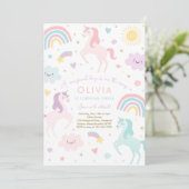 Magische pastei Unicorn Rainbow Birthday Kaart (Staand voorkant)