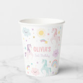 Magische pastei Unicorn Rainbow Birthday Papieren Bekers (Achterkant)