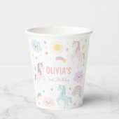 Magische pastei Unicorn Rainbow Birthday Papieren Bekers (Voorkant)