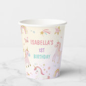 Magische pastei Unicorn Rainbow Birthday Papieren Bekers (Voorkant)
