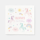 Magische pastei Unicorn Rainbow Birthday Servet (Voorkant)