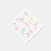 Magische pastei Unicorn Rainbow Birthday Servet (Hoek)