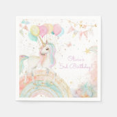 Magische pastei Unicorn Rainbow Birthday Servet (Voorkant)