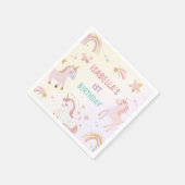 Magische pastei Unicorn Rainbow Birthday Servet (Hoek)