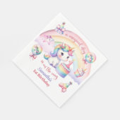 Magische pastei Unicorn Rainbow Birthday Servet (Hoek)