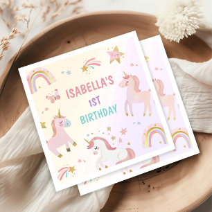 Magische pastei Unicorn Rainbow Birthday Servet