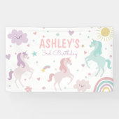 Magische pastei Unicorn Rainbow Birthday Spandoek (Horizontaal)