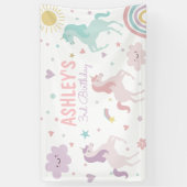 Magische pastei Unicorn Rainbow Birthday Spandoek (Verticaal)