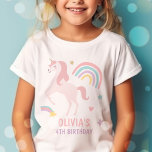 Magische pastei Unicorn Rainbow Birthday T-shirt<br><div class="desc">Magische Pastel Eenhoorn Regenboog Verjaardagsfeestje T-shirt</div>