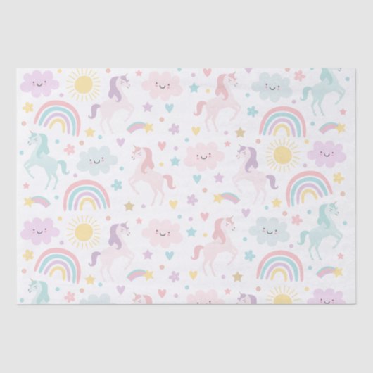 Magische pastei Unicorn Rainbow Birthday Tissuepapier (Voorkant)
