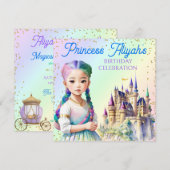 Magische pasteiprinses Fantasy Rainbow Castle Kaart (Voorkant / Achterkant)