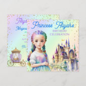 Magische pasteiprinses Fantasy Rainbow Castle Kaart (Voorkant / Achterkant)