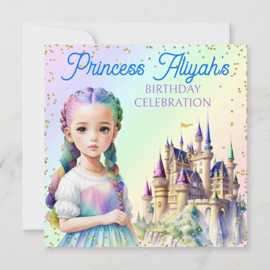 Magische pasteiprinses Fantasy Rainbow Castle Kaart (Voorkant)