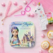 Magische pasteiprinses Fantasy Rainbow Castle Papieren Bordje (Feest)