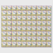 Magische pastel aangepaste eenhoorn verjaardag cadeaupapier (Vlak)