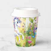 Magische pastel aangepaste eenhoorn verjaardag papieren bekers (Rechts)