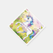 Magische pastel aangepaste eenhoorn verjaardag servet (Hoek)