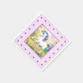 Magische pastel aangepaste eenhoorn verjaardag servet (Hoek)
