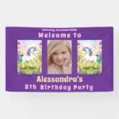 Magische Pastel Aangepaste Verjaardagsfoto Spandoek (Horizontaal)