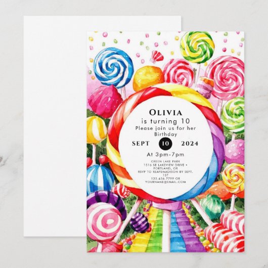 Magische Pastel Candyland Verjaardag Kaart (Voorkant / Achterkant)