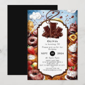 Magische pastel chocolade verjaardag kaart (Voorkant / Achterkant)