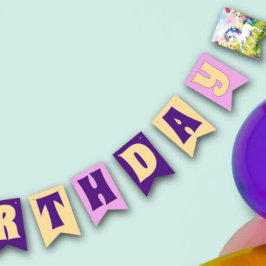 Magische Pastel Custom Eenhoorn Verjaardagsfoto Vlaggetjes